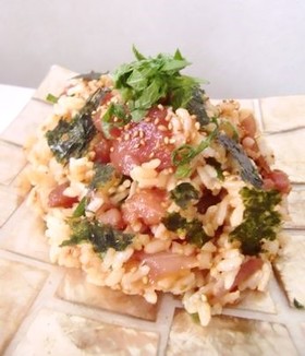 マグロとごまの韓国風混ぜご飯