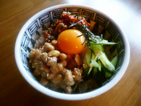納豆キムチ丼♪
