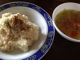 スープ付き☆家の食材で簡単ツナリゾット