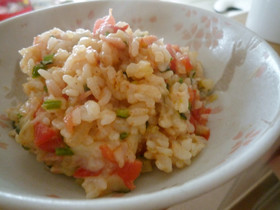 簡単！朝食ランチに♡トマトチーズリゾット