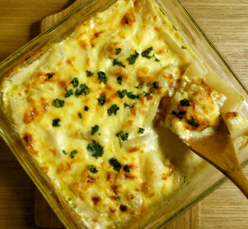 味噌がミソ♡蕪とベーコンのミルクグラタン