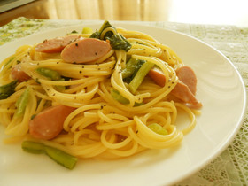 豆乳DE簡単ヘルシー野沢菜のパスタ