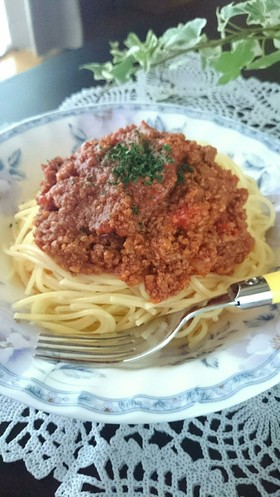 圧力鍋で簡単ミートソース☆パスタなどに★