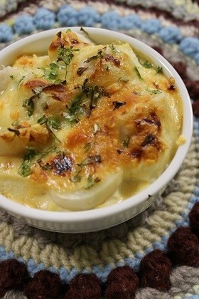 豆腐と里芋の味噌マヨグラタン風