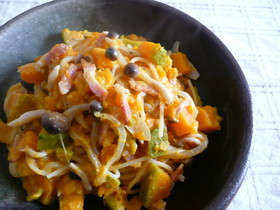 牛乳で♪かぼちゃのクリームパスタ