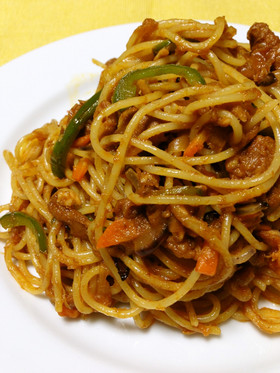 ハヤシの残りで♪ハヤシーチキンスパゲティ