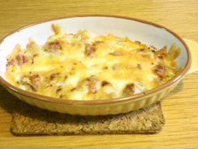 材料2つ！ラザニア風絶品ミートグラタン♪