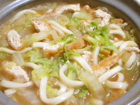 ＊たっぷり白菜と油揚げの煮込みうどん＊
