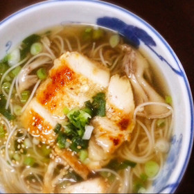 あったかランチ夜食に♪鶏ねぎ塩にゅうめん