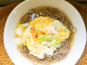 かき玉豆腐蕎麦
