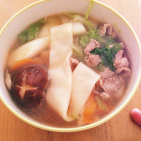 簡単手鍋うどん♪10分でおいしい