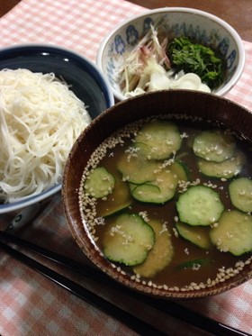 母の味♪冷や汁！素麺^_^