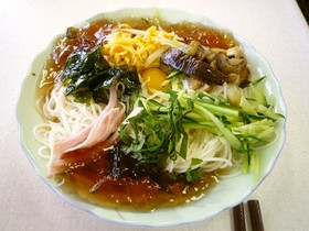 ぶっかけそうめん　夏野菜deジュレ仕立て