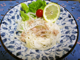 レモンdeさっぱりツナ缶そうめん
