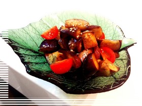 ナスの中華サラダ　醤油ポン酢＊*