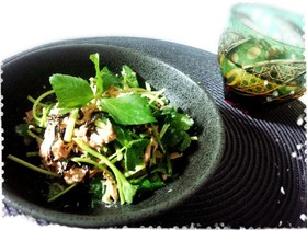 三つ葉と塩昆布とツナサラダ＊マヨ醤油味♪