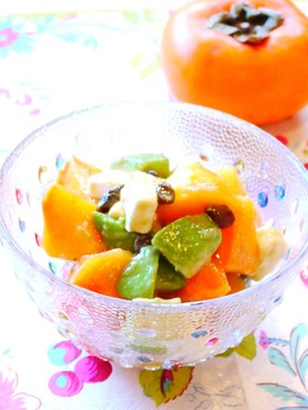 柿とアボカドとクリームチーズのサラダ♡