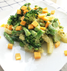 ブロッコリーとポテトのバジルソースサラダ