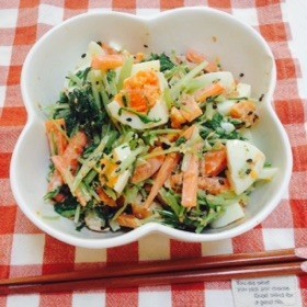 水菜とゆで卵のサラダ☆