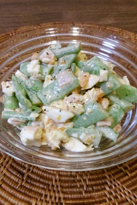 モロッコいんげんとハムのタママヨサラダ