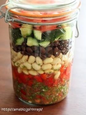 柚子サルサドレッシングジャーサラダ