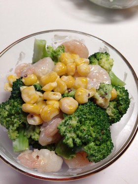 ブロッコリーと海老のマヨマスサラダ♪