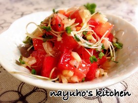 トマト美味しい♪バジドレ和え