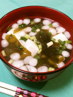 我が家の味噌汁♡豆腐とわかめと揚げ玉