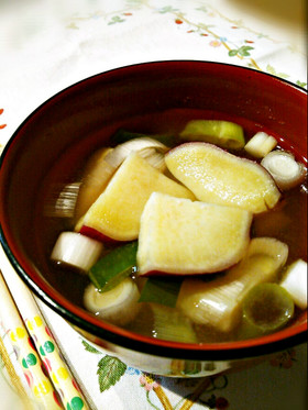 我が家の味噌汁♡さつまいもと長葱