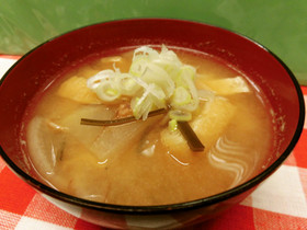 桜えび入り油揚げと大根の味噌汁♪