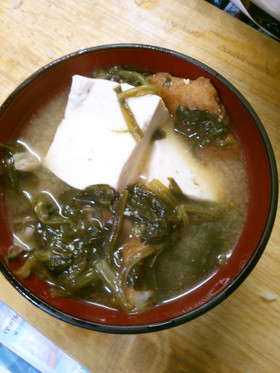ホウレン草 豆腐 さつま揚げの味噌汁