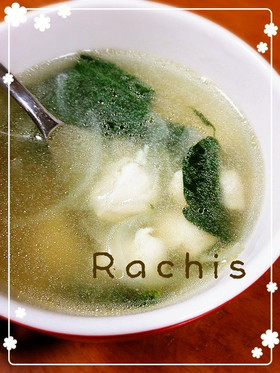 ほうれん草と鶏ササミのスープ♡