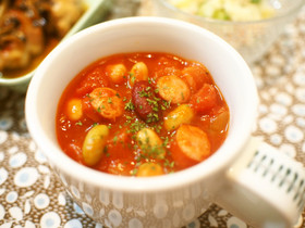 ＊お豆とウインナーのミネストローネ＊