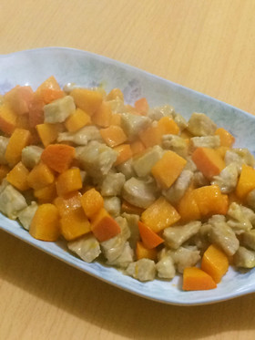 かぼちゃと豚肉のオイスターソース炒め