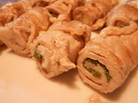 お弁当にも良い豚肉のしそ巻き、チーズ巻き