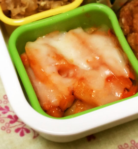 レンジで時短！冷凍ポテトのピザ☆お弁当に