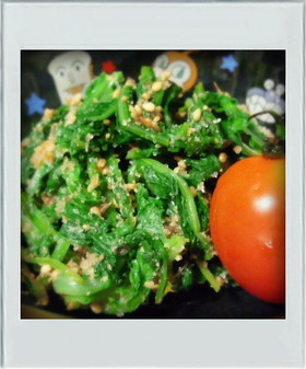 ■簡単副菜■大根葉ごまあえ朝昼お弁当減量