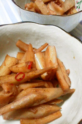 れんこんとゴボウのワイン炒め煮♡