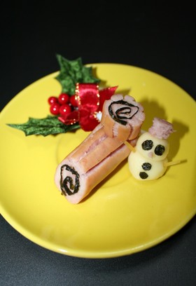 クリスマス♥ウインナーでブッシュドノエル