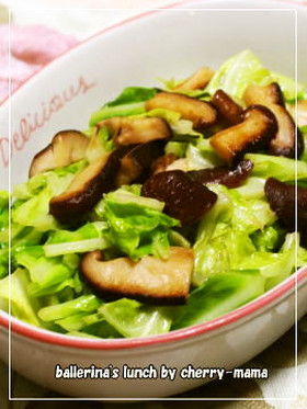 お弁当に★キャベツと椎茸のバター麺つゆ