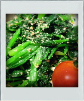 ■簡単副菜■ほうれん草ごまあえ☆朝昼減量