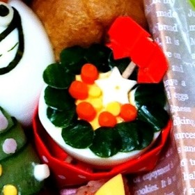 ゆで卵クリスマスリース