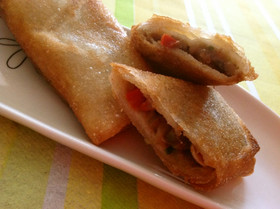 ナスピー春巻き