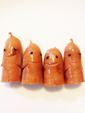 簡単１本で２人♪弁当サイズなソーセー人⭐