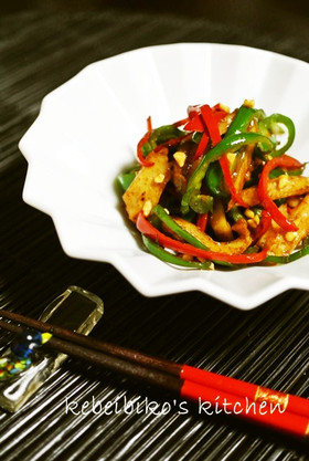 さっと1品＊ピーマンと竹輪の甜麺醤炒め