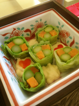 冷凍保存可の野菜巻き☆パーティーお弁当に