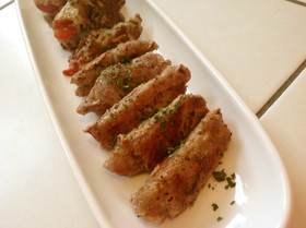 お肉ぐるぐるトマト