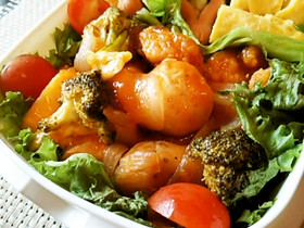 お弁当にピッタリ♡唐揚げと野菜の甘酢餡