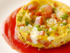 電子レンジで作る♪超簡単♪厚焼きオムレツ