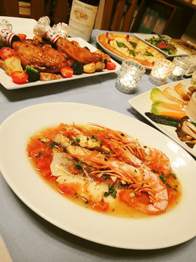 簡単＊鱈と有頭エビのアクアパッツァ